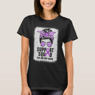 Support Squad Messy Bun Warrior Paarse Epilepsy Aw T-shirt