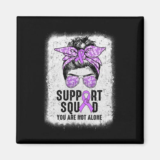 Support Squad Messy Bun Warrior Purple Epilepsy Aw Magneet (Voorkant)