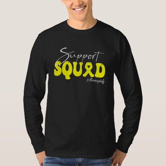 Support Squad Microcephaly Awareness Yellow Ribbon T-shirt (Voorkant)