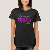 Support Squad Migraine Awareness Purple & Red Ribb T-shirt (Voorkant)