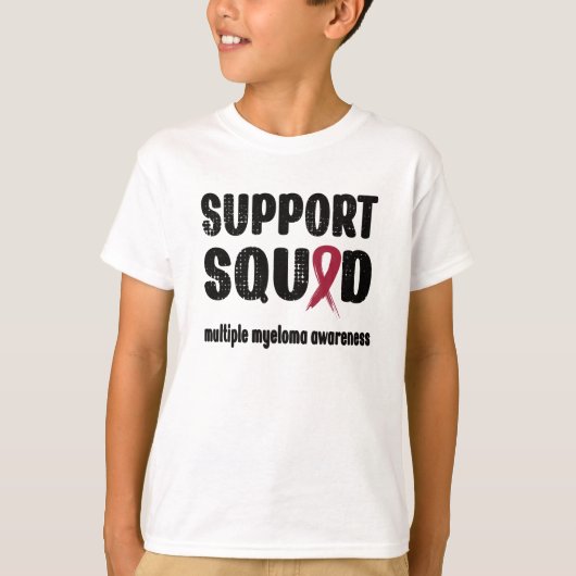 Support Squad Multiple Myeloma Awareness Ribbon T-shirt (Voorkant)