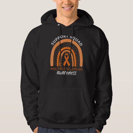 Support Squad Multiple Sclerosis Awareness Oranje Hoodie (Voorkant)