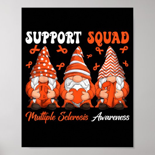 Support Squad Multiple Sclerosis Gnomes With Orang Poster (Voorkant)