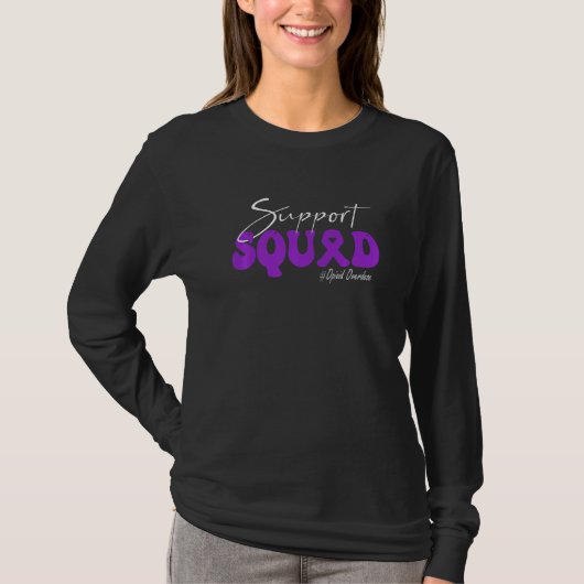 Support Squad Opioid Overdose Awareness Purple Rib T-shirt (Voorkant)