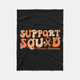 Support Squad Orange Ribbon Leukemia Blood Cancer Fleece Deken
