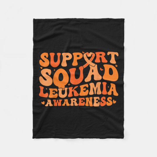 Support Squad Orange Ribbon Leukemia Blood Cancer Fleece Deken (Voorkant)