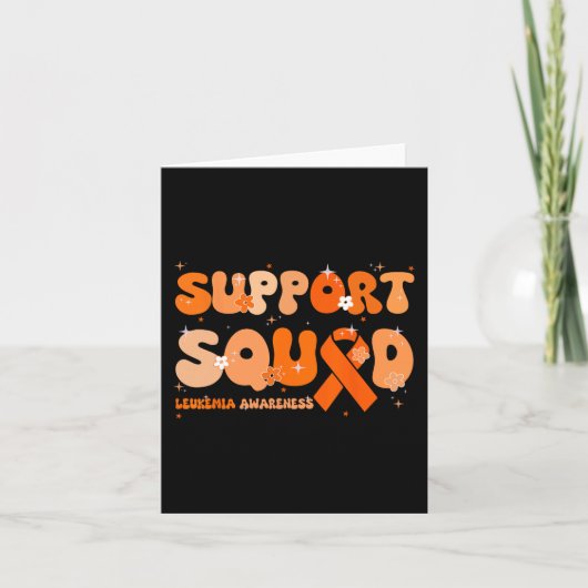 Support Squad Orange Ribbon Leukemia Blood Cancer Kaart (Voorkant)