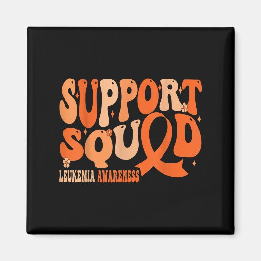 Support Squad Orange Ribbon Leukemia Blood Cancer Magneet (Voorkant)