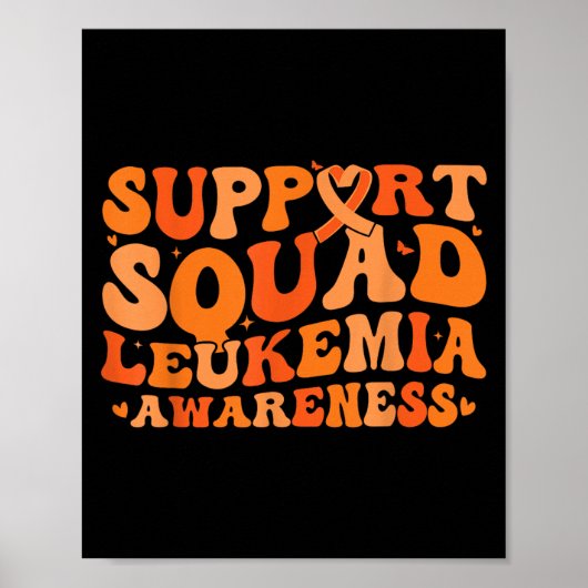 Support Squad Orange Ribbon Leukemia Blood Cancer Poster (Voorkant)