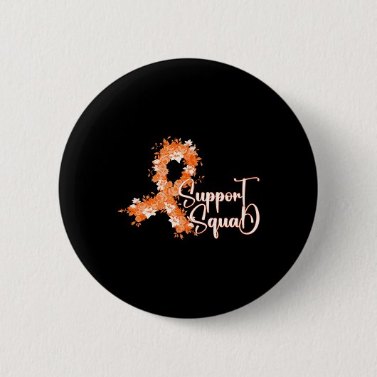 Support Squad Orange Ribbon Leukemia Blood Cancer Ronde Button 5,7 Cm (Voorkant)