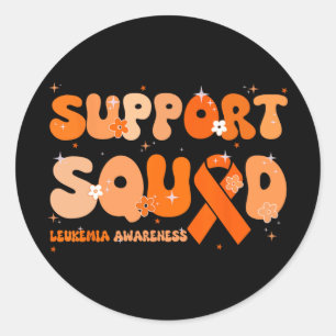 Support Squad Orange Ribbon Leukemia Blood Cancer Ronde Sticker