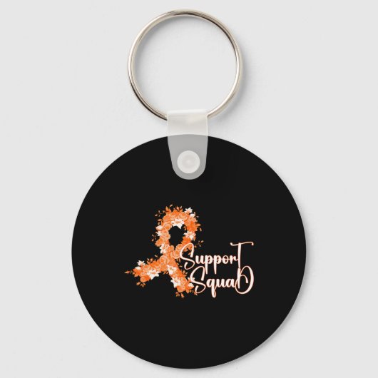 Support Squad Orange Ribbon Leukemia Blood Cancer Sleutelhanger (Voorkant)