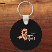 Support Squad Orange Ribbon Leukemia Blood Cancer Sleutelhanger (Voorkant)