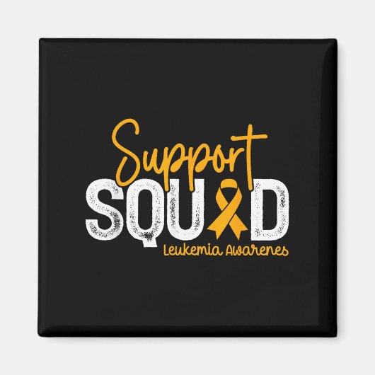 Support Squad Oranje Lintkanker Leukemie Awaren Magneet (Voorkant)