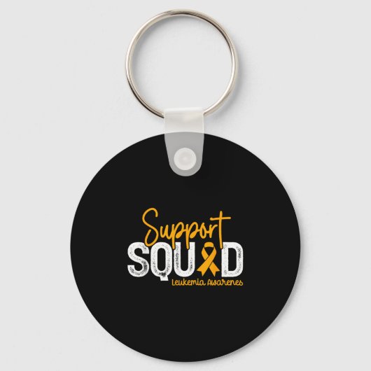 Support Squad Oranje Lintkanker Leukemie Awaren Sleutelhanger (Voorkant)