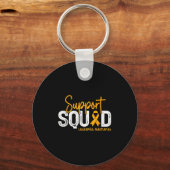 Support Squad Oranje Lintkanker Leukemie Awaren Sleutelhanger (Voorkant)