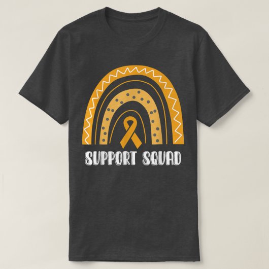 Support Squad Oranje Rainbow ADHD-bewustzijn T-shirt (Design voorkant)