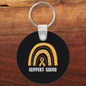 Support Squad Oranje Rainbow Ribbon RSD CRPS Aware Sleutelhanger (Voorkant)