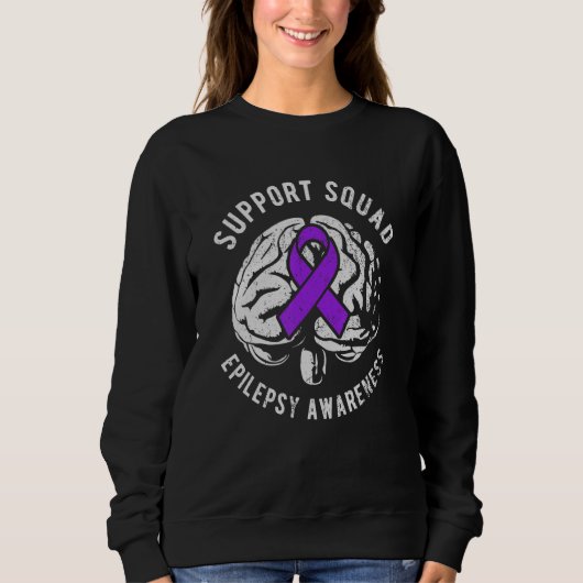 Support Squad - Paars lint voor epilepsiebewustzij Trui (Voorkant)