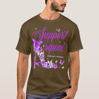 Support Squad Paars Ribbon Butterfly Alzheimer T-shirt