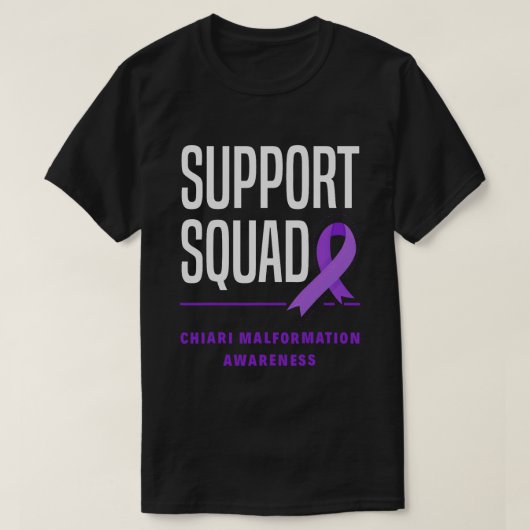 Support Squad Paars Ribbon Chiari Malformation Aw T-shirt (Design voorkant)
