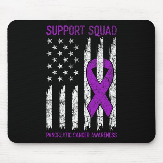 Support Squad - Paarse alvleesklier kankerbewustzi Muismat (Voorkant)
