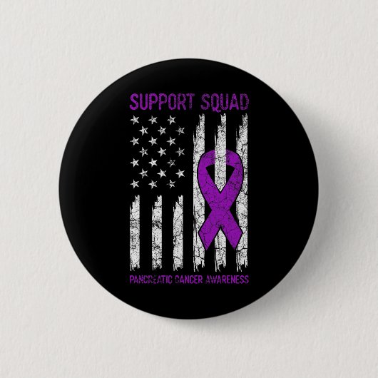 Support Squad - Paarse alvleesklier kankerbewustzi Ronde Button 5,7 Cm (Voorkant)