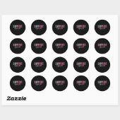 Support Squad Pink Leopard Ribbon Breast Cancer Aw Ronde Sticker (Vel)