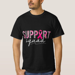Support Squad Pink Leopard Ribbon Breast Cancer Aw T-shirt