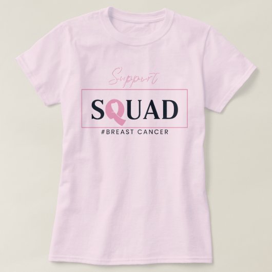 Support Squad Pink Ribbon Design T-shirt (Design voorkant)