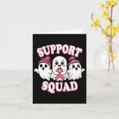 Support Squad Pink Ribbon Ghost Breast Cancer Awar Kaart (Gele Bloem)