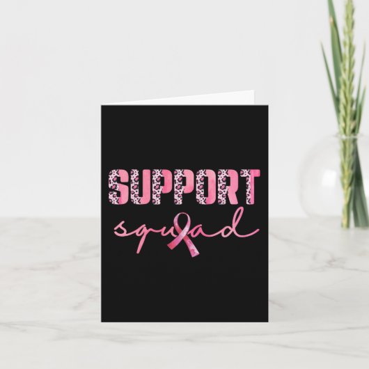 Support Squad Pink Ribbon Leopard Breast Cancer Aw Kaart (Voorkant)