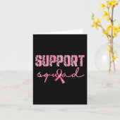 Support Squad Pink Ribbon Leopard Breast Cancer Aw Kaart (Gele Bloem)