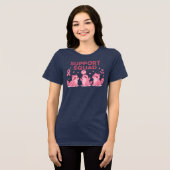Support Squad Pink Ribbon Raccoons Tri-Blend Shirt (Voorkant volledig)