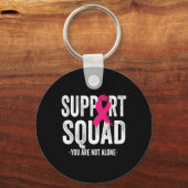 Support Squad Pink Ribbon Warrior Breast Cancer Aw Sleutelhanger (Voorkant)