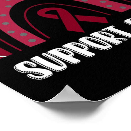 Support Squad Rainbow Burgundy Brain Aneurysm Awar Poster (Hoek)