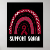 Support Squad Rainbow Burgundy Brain Aneurysm Awar Poster (Voorkant)