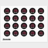 Support Squad Rainbow Burgundy Brain Aneurysm Awar Ronde Sticker (Vel)