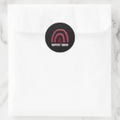 Support Squad Rainbow Burgundy Brain Aneurysm Awar Ronde Sticker (Tas)
