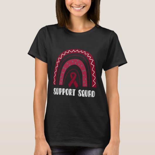 Support Squad Rainbow Burgundy Brain Aneurysm Awar T-shirt (Voorkant)