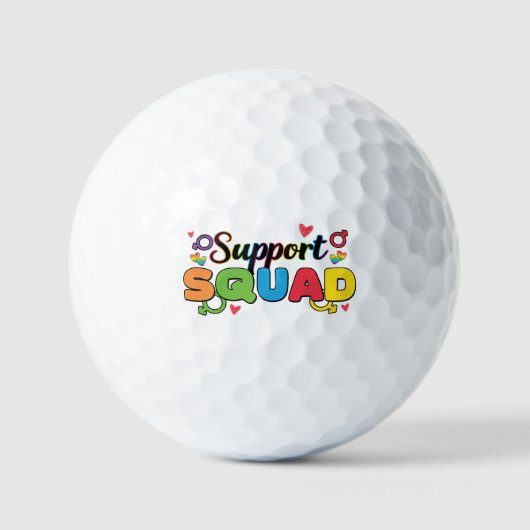 Support Squad - Rainbow Hearts Pride Ally Golfballen (Voorkant)