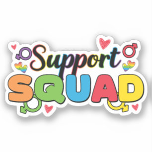 Support Squad - Rainbow Hearts Pride Ally Sticker