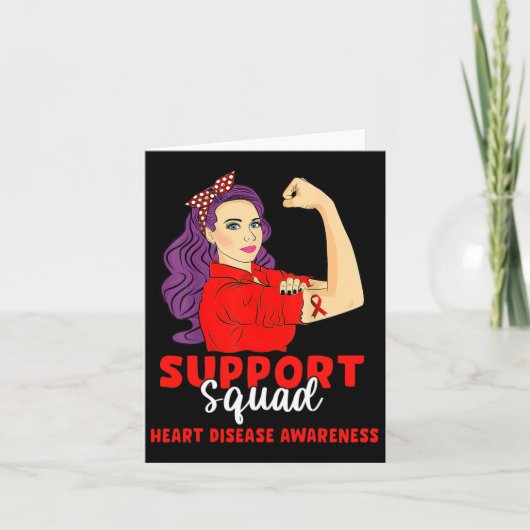 Support Squad Red Warrior Heart Disease Awareness Kaart (Voorkant)