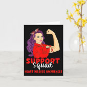 Support Squad Red Warrior Heart Disease Awareness Kaart (Gele Bloem)