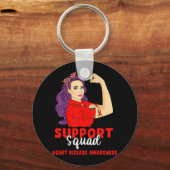 Support Squad Red Warrior Heart Disease Awareness Sleutelhanger (Voorkant)