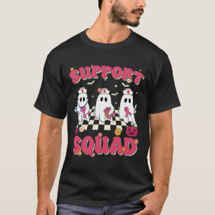 Support Squad Retro Groovy Nurse Borstkanker AWA T-shirt