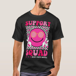 Support Squad Roze Glimlach Gezicht Borstkanker T-shirt