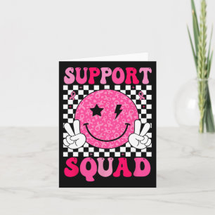 Support Squad Roze Lint Glimlach Gezicht Borstkank Kaart