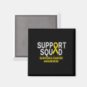Support Squad Sarcoma Cancer Awareness Yellow Ribb Magneet (Voorkant / Achterkant)