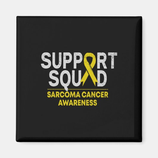 Support Squad Sarcoma Cancer Awareness Yellow Ribb Magneet (Voorkant)